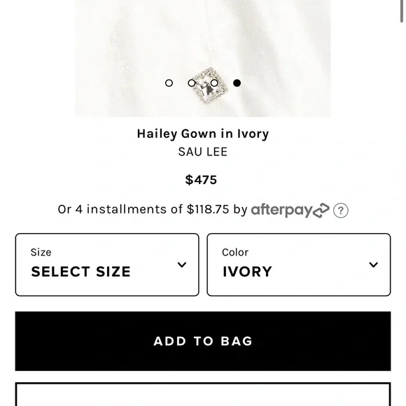 NWOT SAU LEE Hailey Gown in Ivory SMALL / 4 - Picture 5 of 6